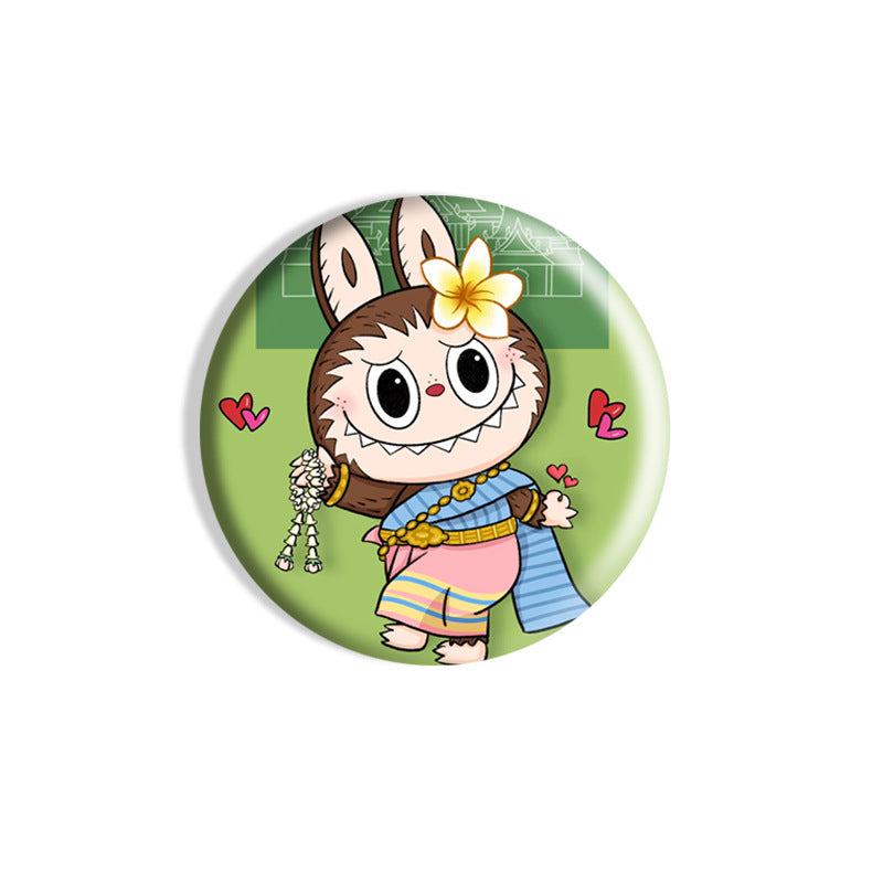 Labubu Cartoon Creative Pins, Cute Heart Brooch Badges (Multiple Styles)