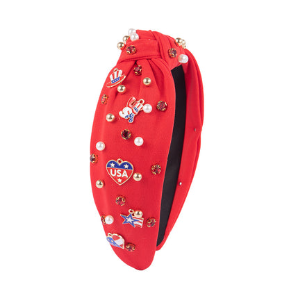 Patriotic Vibrant Knot Headband Flag Hair Accessory