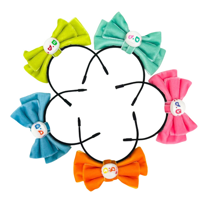 Labubu Doll Bow Velvet Headband Halloween Skull Accessories