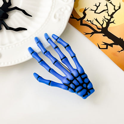 Halloween Skeleton Hand Hair Clip, Fun Spooky Party Side Hairpin Holiday Accessory
