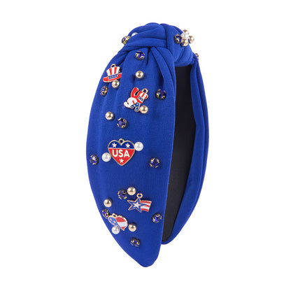 Patriotic Vibrant Knot Headband Flag Hair Accessory