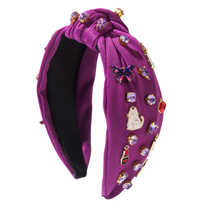 Rhinestone Guitar & Lipstick Headband - Music Festival Hair Accessory for Women