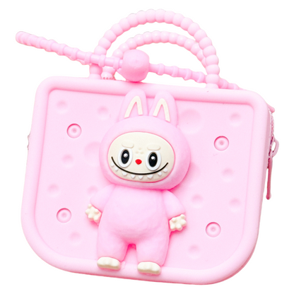 Labulu Coin Purse Keychain Silicone Wallet Charm Zipper 6 Colors