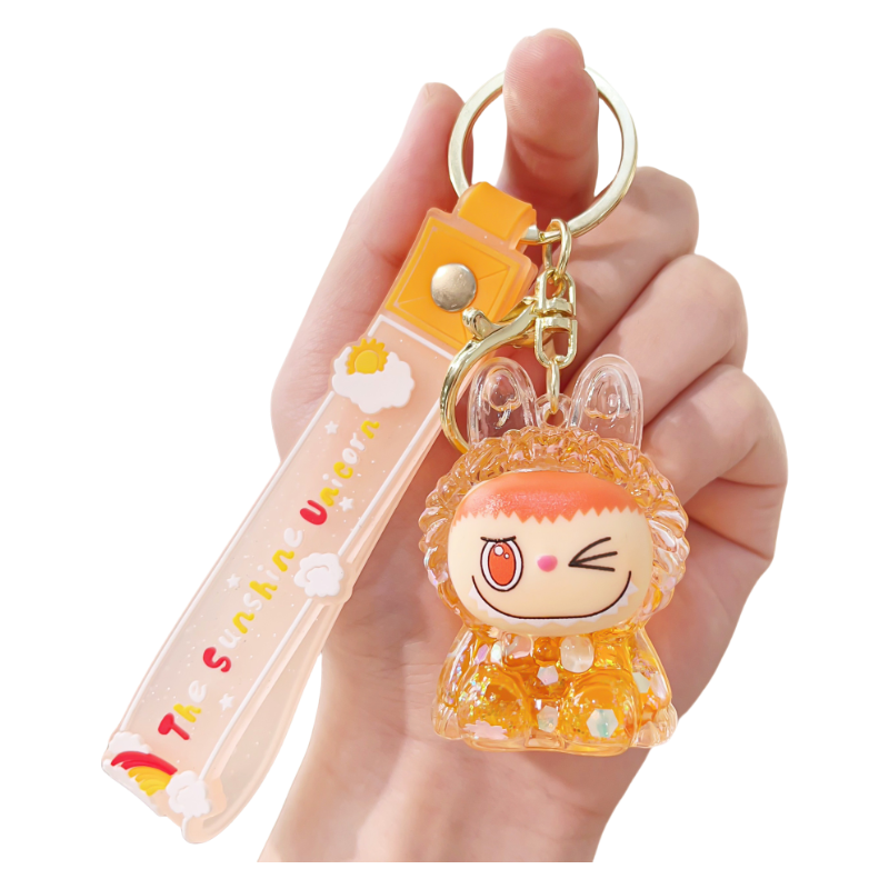 Lalabu Acrylic Liquid Glitter Silicone Keychain Purse Charm & Bag Accessory