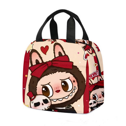 Labubu Cartoon Lunch Bag Insulated Bento Box Tote for Kids