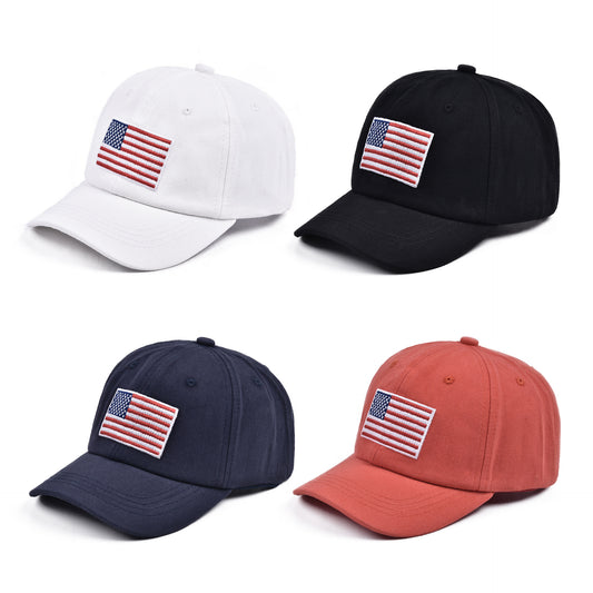 Kids American Flag Embroidered Baseball Cap Cotton Hat