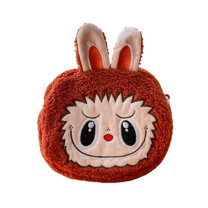 Kids Girls Labubu Soft Plush Crossbody Character Doll Bag