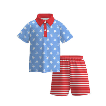 July 4th Sibling Matching Red Blue Kids Clothes