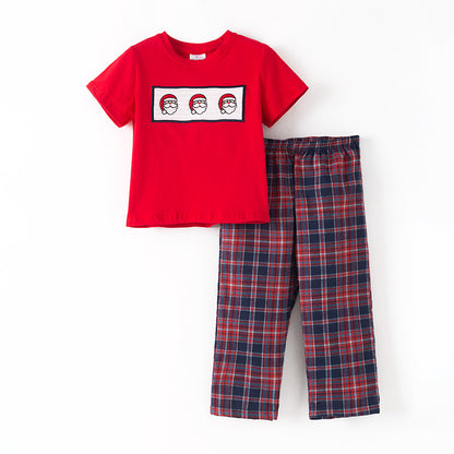 Christmas Sibling Matching Outfits – Santa Smocked Collection