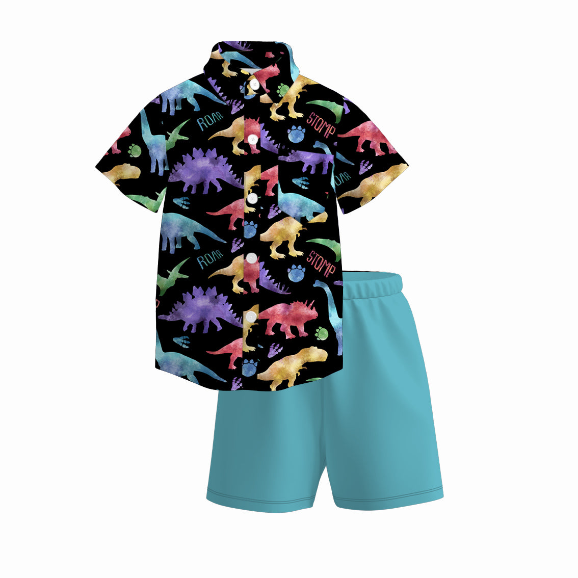 Boys Summer Animal Truck Polo Shirt Short Set