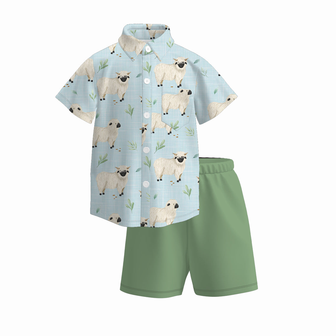 Boys Summer Animal Truck Polo Shirt Short Set