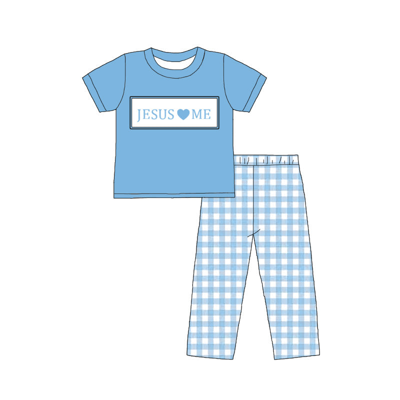 Sibling Kids Summer JESUS LOVE ME Embroidery Clothes