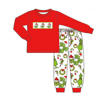 Christmas Kids Outfit Collection – Grinch Embroidered Holiday Styles