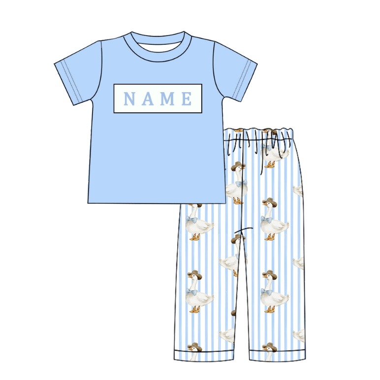 Kids Custom Name Gilly Goose Embroidery Smocks Sibling Clothes