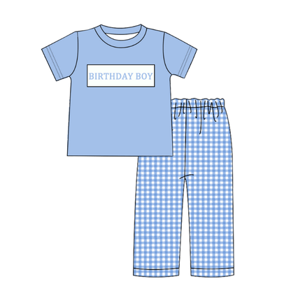 Birthday Kids Cake Smocked Embroidered Summer Outfit Set Collection