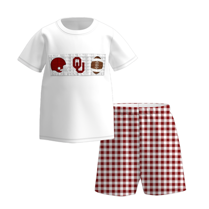 Oklahoma Sooners Football Embroidered Matching Sibling Outfits