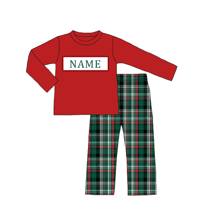 Christmas Custom Name Embroidered Smocked Family Outfits