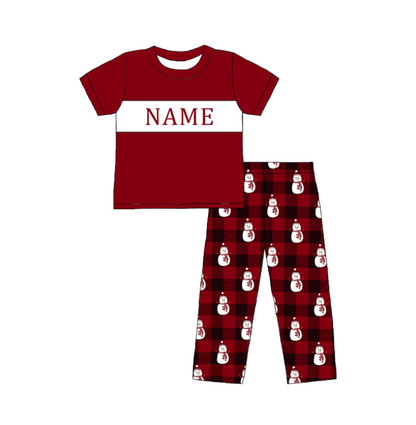 Kids Christmas Snowman Smocked Collection Custom Name Holiday Outfits