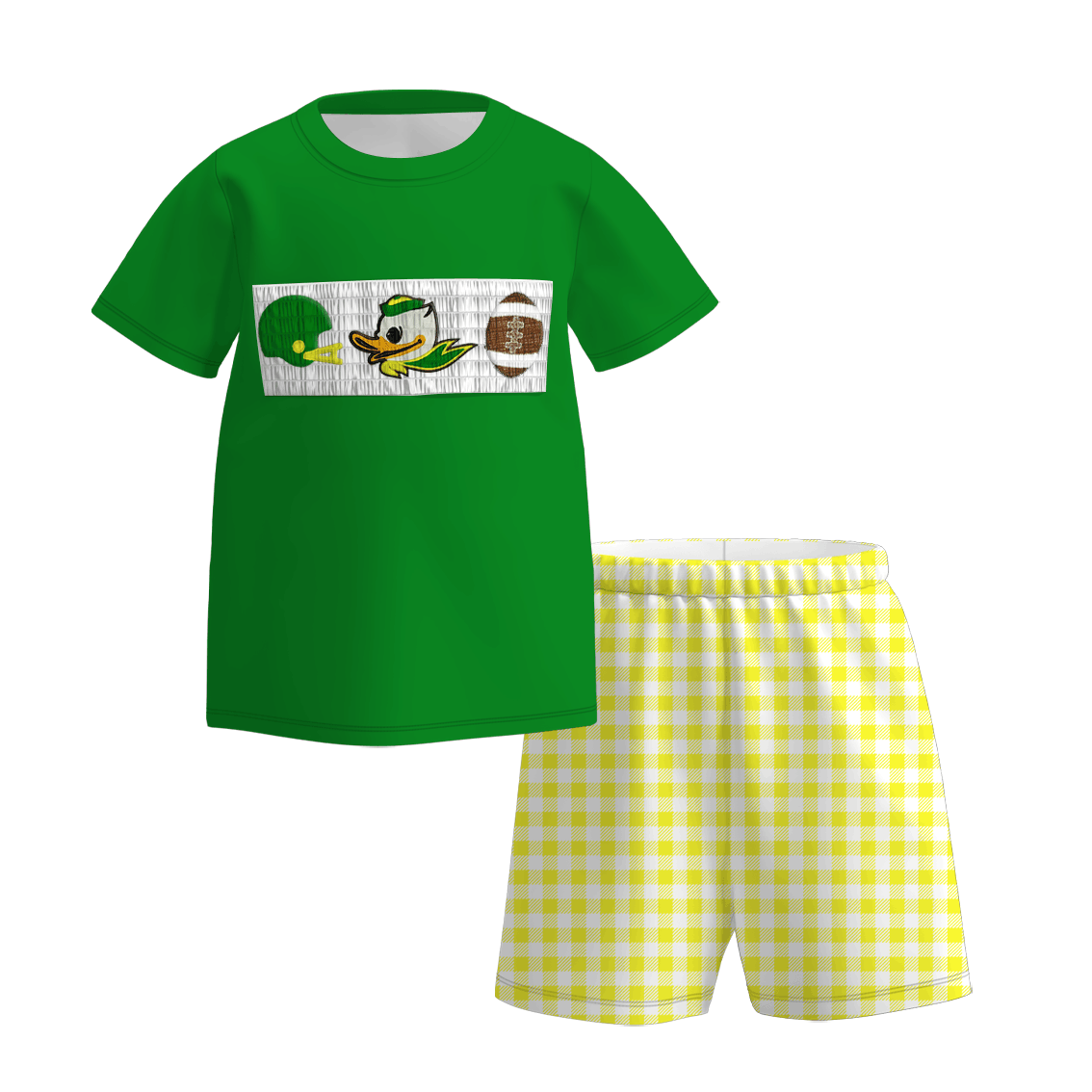The Oregon ducks Football Embroidered Matching Sibling Outfits