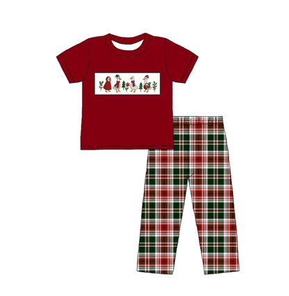 Kids Christmas Gilly Goose Embroidered Smocked Holiday Outfits