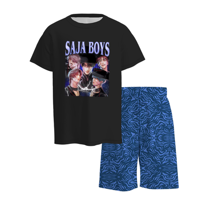 Boys Spring Summer Kpop Demon Hunter Short Outfit Set