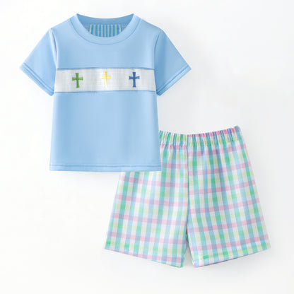 Summer Easter Plaid Cross Smocked Embroidery Collection