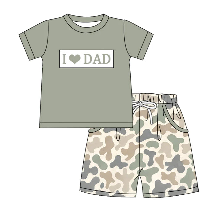 Smocked Father's Day Kids Collection – Embroidered I LOVE DAD Outfits