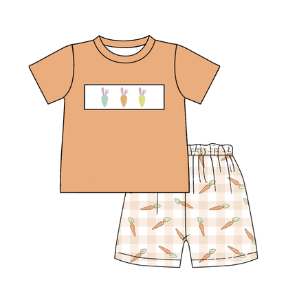Summer Easter Carrot Bunny Smocked Embroidery Collection