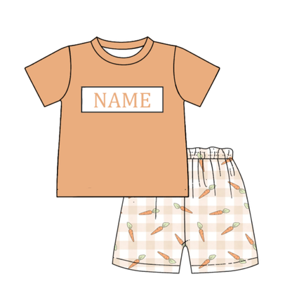 Summer Easter Carrot Custom Name Smocked Embroidery Collection
