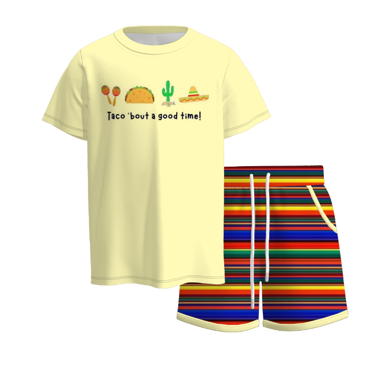 2026 Summer TACO 'BOUT A GOOD TIME Embroidery Short Set Collection