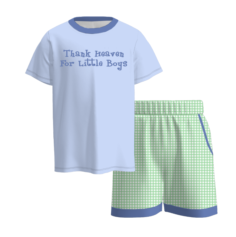 “THANK HEAVEN FOR THE LITTLE KIDS” Embroidered Summer Outfit Set Collection