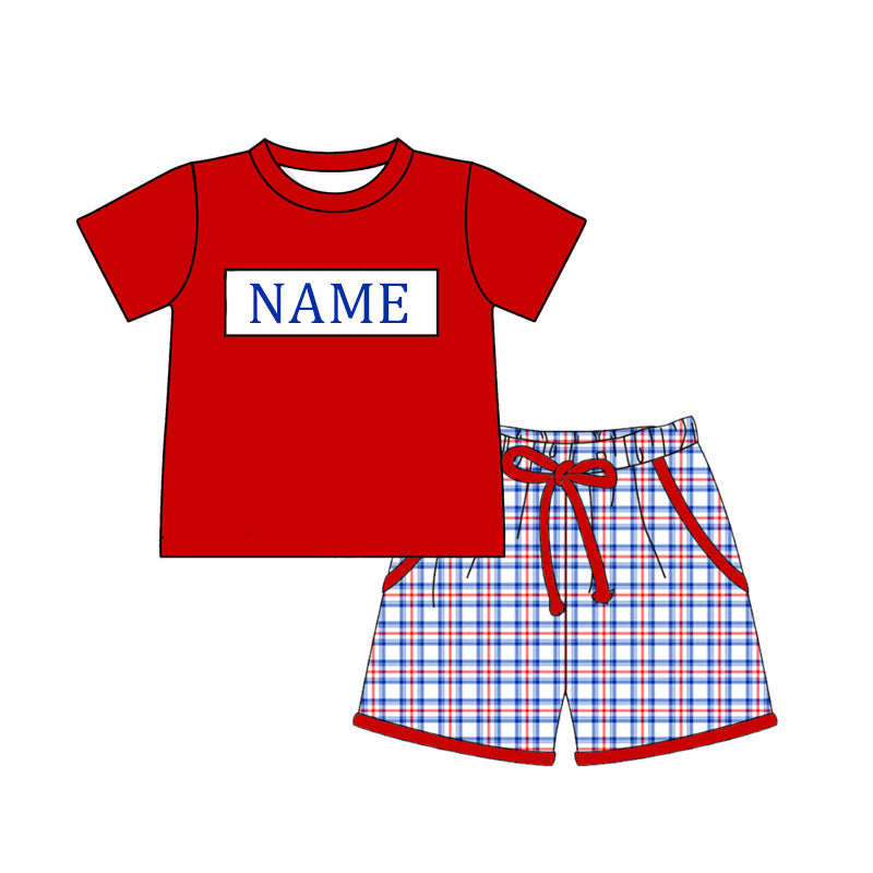 Smocked Independence Day Kids Collection – Embroidered Custom Name Patriotic Outfits