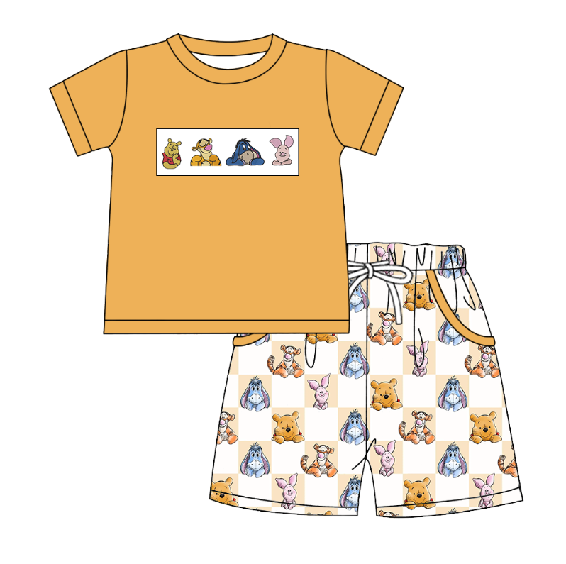 Summer Animal Smocked Embroidered Kids Outfits