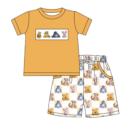 Summer Animal Smocked Embroidered Kids Outfits
