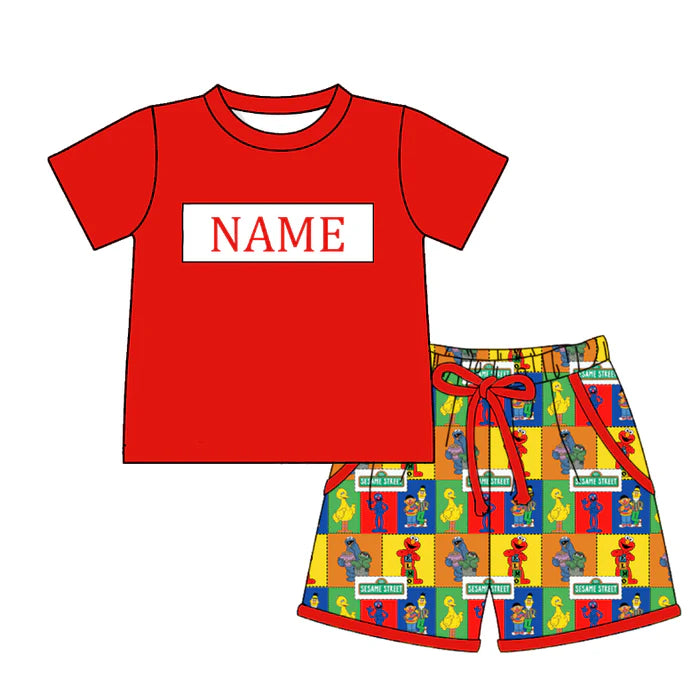 Spring Summer Sesame Smocked Embroidery Outfit Set with Custom Name – Kids Boutique Matching Clothes