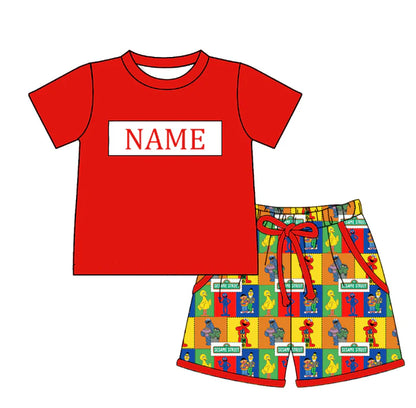 Spring Summer Sesame Smocked Embroidery Outfit Set with Custom Name – Kids Boutique Matching Clothes