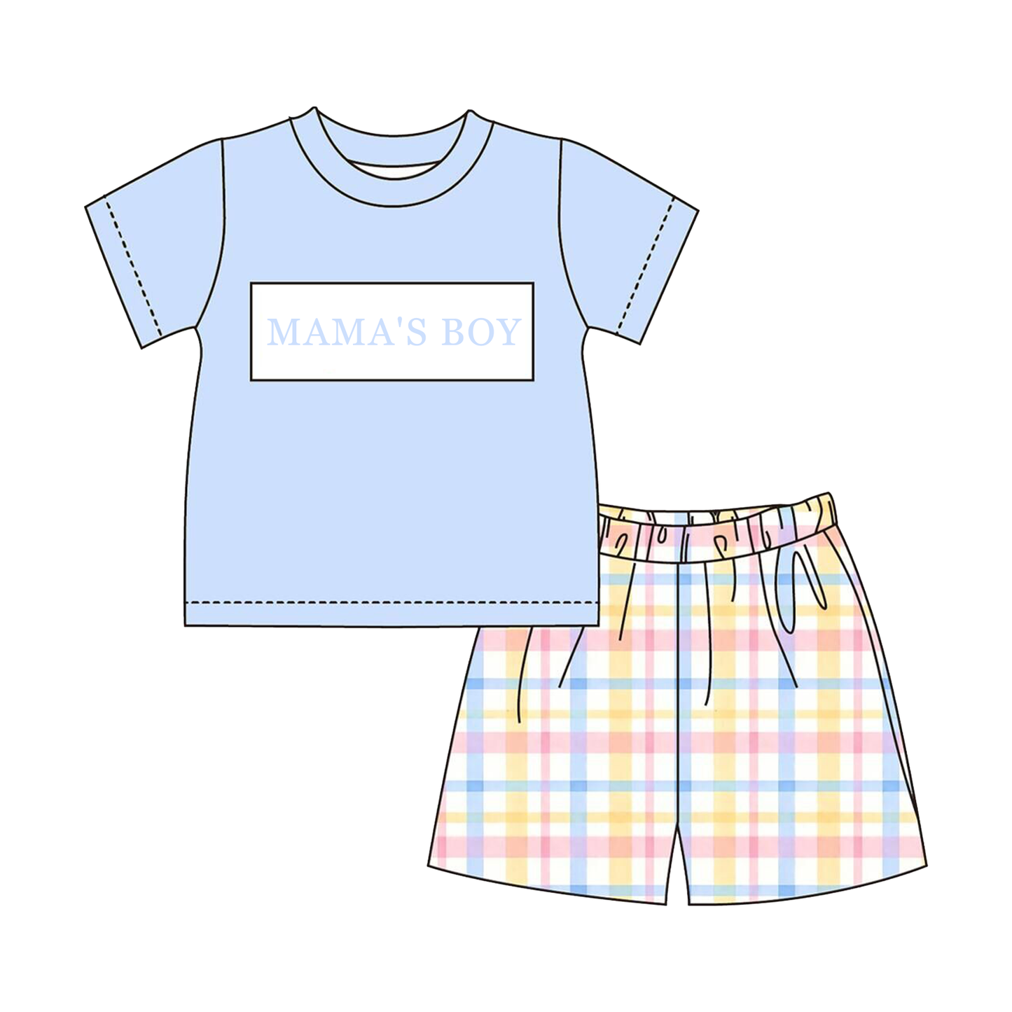 Smocked Mother's Day Kids Collection – Embroidered MAMA'S GIRL/BOY Plaid Outfits