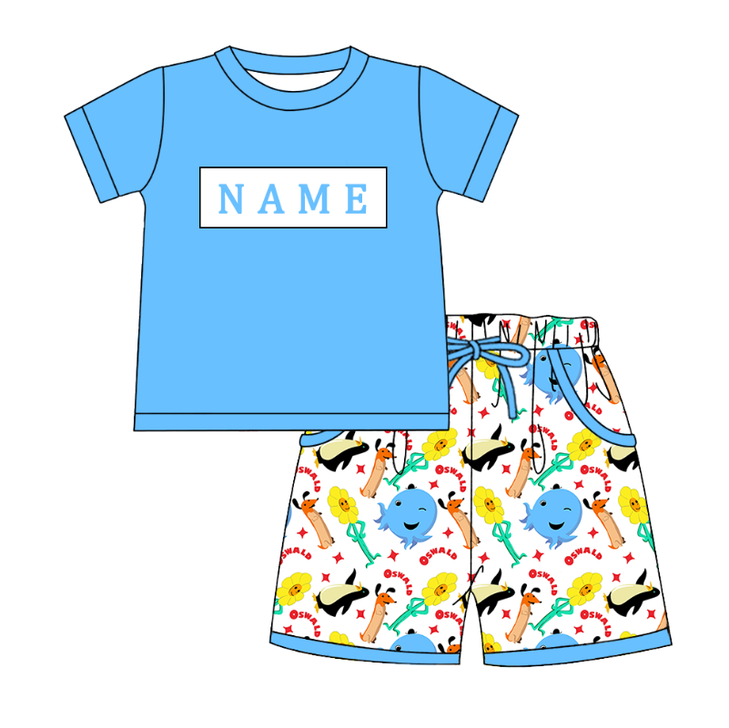 Summer Oswald Smocked Embroidery Outfit | Personalized Name Collection