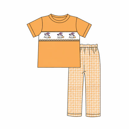 Halloween Smocked Embroidery Collection | Machine-Smocked Baby & Kids Boutique Outfits | Ghost Theme