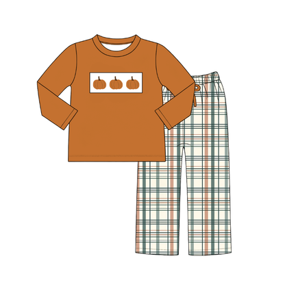 Girls Smocked Embroidery Collection | Boutique Pumpkin Patch Dress, Bubble Romper & Fall Outfit Set | Thanksgiving Toddler Clothing