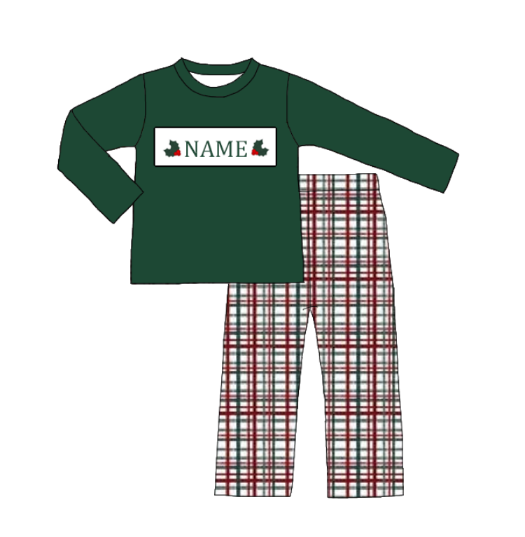 Personalized Christmas Smocked Embroidery Family Matching Outfits – Custom Name Holiday Clothing for Girls, Boys & Baby