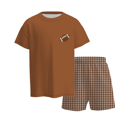 Kids Game Day Sports Gingham Matching Sets – Football, Baseball, Soccer & Basketball Outfits