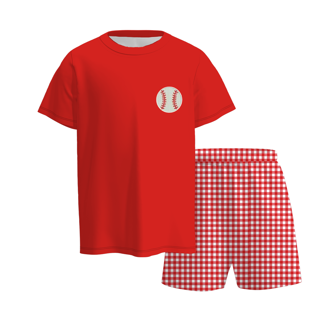 Kids Game Day Sports Gingham Matching Sets – Football, Baseball, Soccer & Basketball Outfits