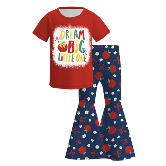 Girls Back To School "Dream Big Little One" Short Sleeves Set