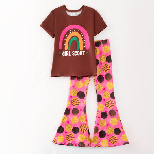 Girls Fall SCOUT Brown Bell Pant Set