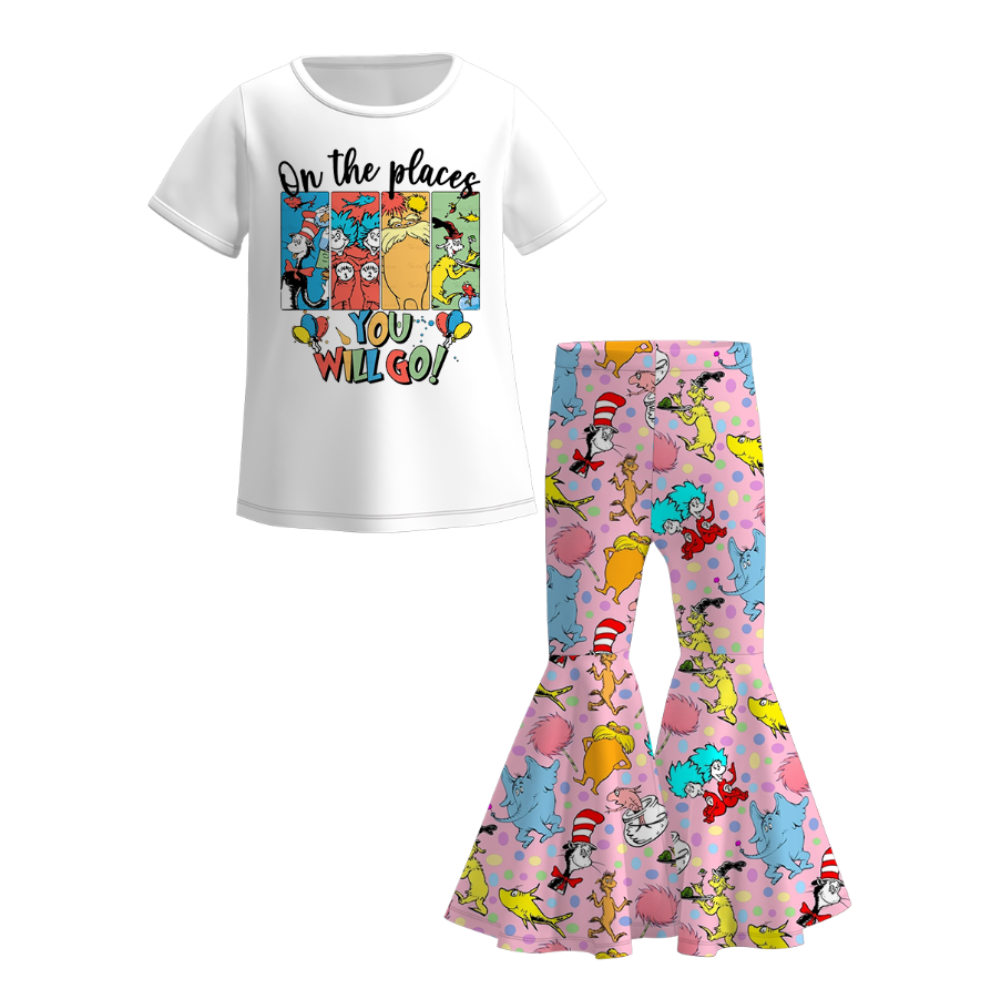 Dr.Suess Printed Cartoon Fashion Bell Pant Set Collection