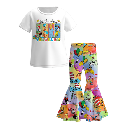 Dr.Suess Printed Cartoon Fashion Bell Pant Set Collection