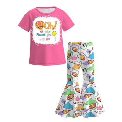 Dr.Suess Printed Cartoon Fashion Bell Pant Set Collection