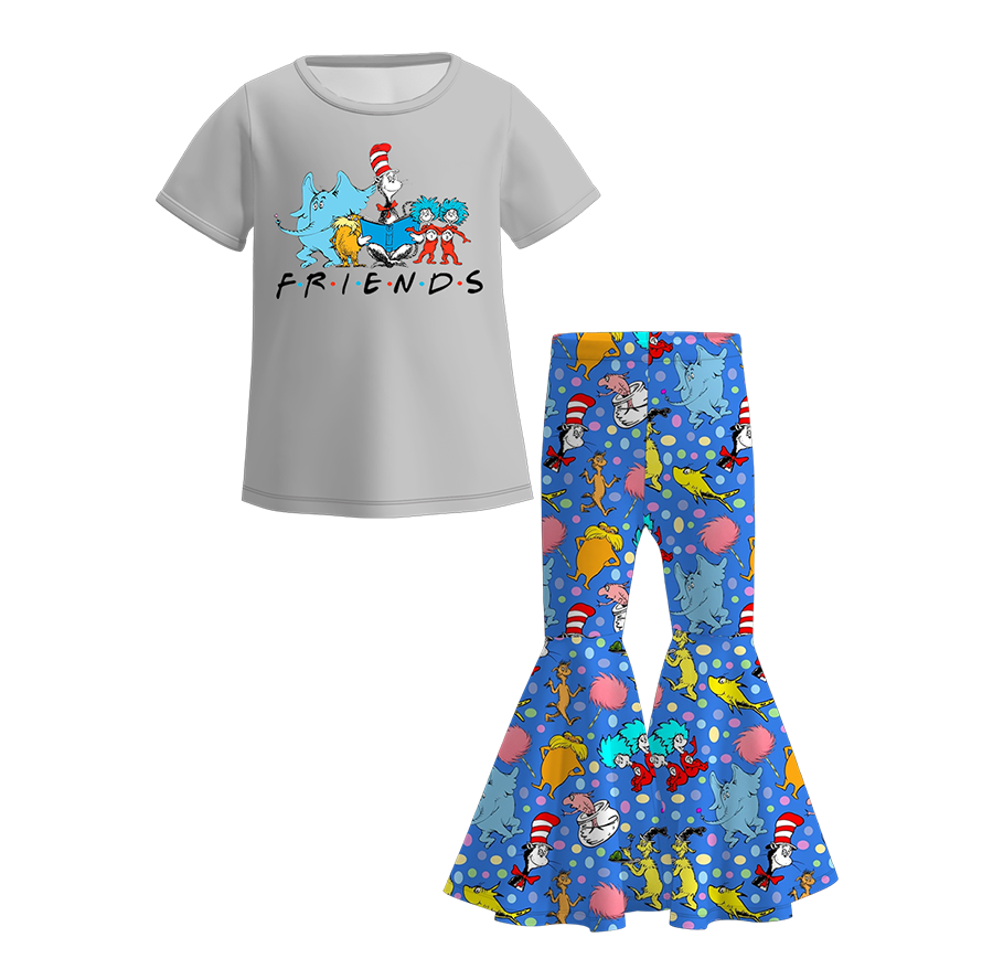 Dr.Suess Printed Cartoon Fashion Bell Pant Set Collection