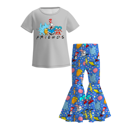 Dr.Suess Printed Cartoon Fashion Bell Pant Set Collection